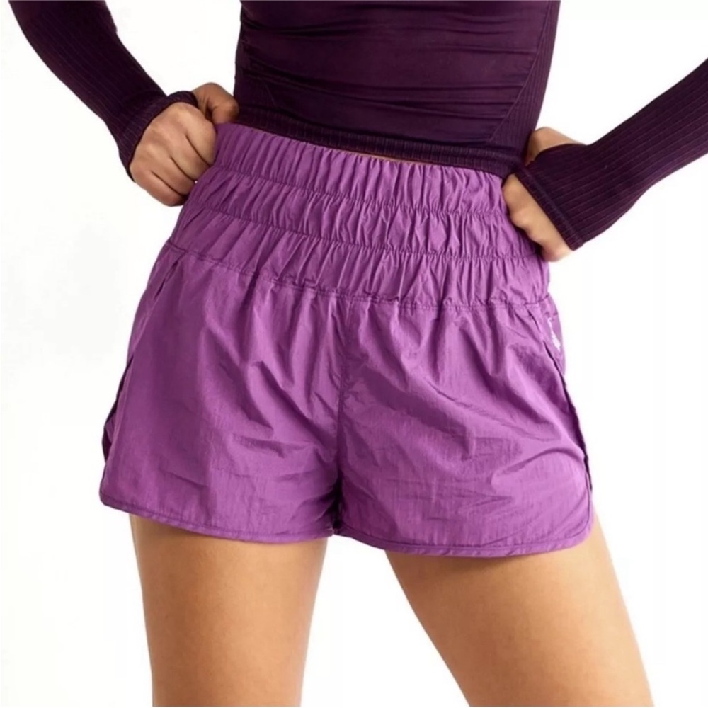 Free People Movement Way Home Short Purple‎ Lined Elastic Waist XL